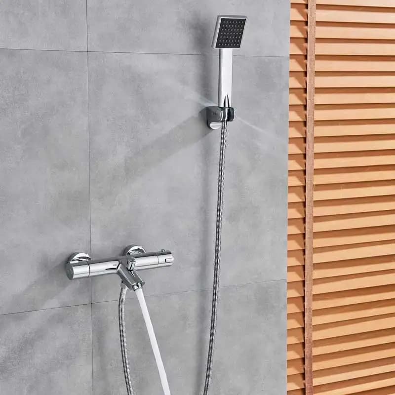 ROZIN — Mélangeurs de douche à pluie avec double poignée, ensemble thermostatique avec douchette et
