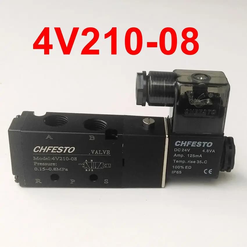 Valve électromagnétique, 5 voies, 2 positions, 1/4 pouces, 4V210-08, AC220V, DC24V, AC110V, AC380V,