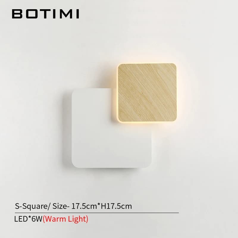 BOTIMI Designer mur LED lampe pour salon décoration en bois applique murale lampe de chevet blanc ap