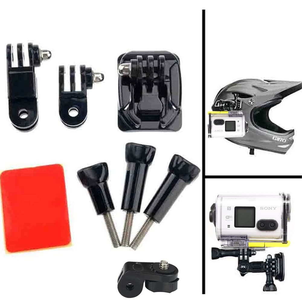 Accessoires pour Sony Action Cam, Base incurvée et trépied, support de casque à vis pour caméra de S