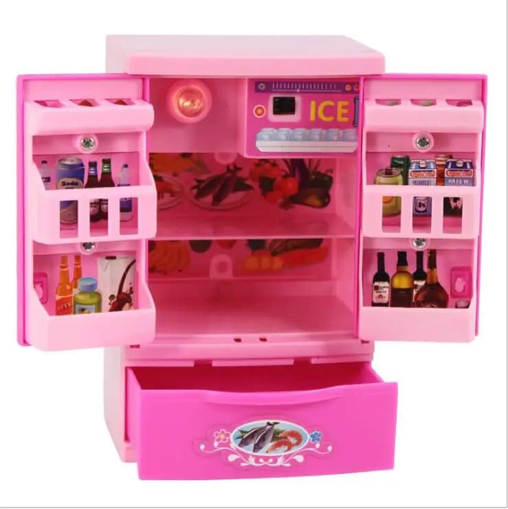 Mini réfrigérateur à accessoires de mode pour poupée barbie, maison de rêve, meubles de cuisine, ens