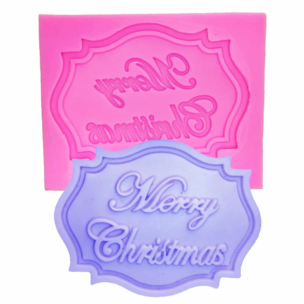Moule en silicone en forme de lettre joyeux Noël, outils de décoration de gâteau au chocolat, fondan