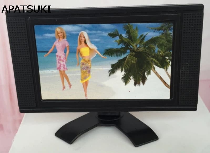 Téléviseur jouet pour poupée Barbie, mini meubles de maison mignons, accessoires de télévision, écra