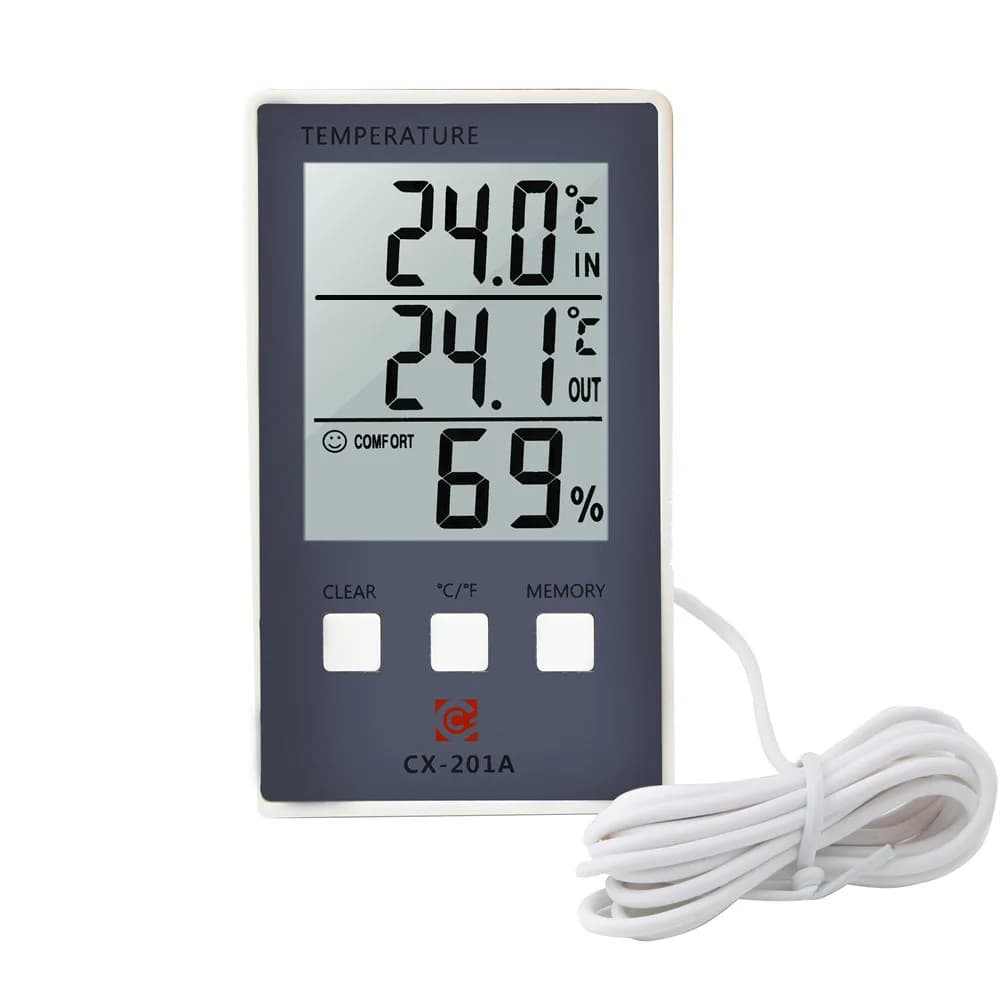 Therye.com-Hygromètre numérique, température intérieure et extérieure, compteur d'humidité, écran LC