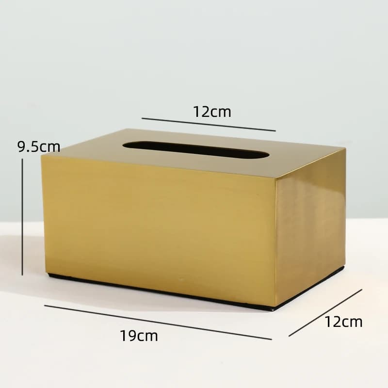 Boîte à mouchoirs en métal carré doré Rectangle maison géométrie bureau stockage Organization modern