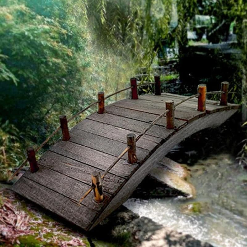 Mini pont en arc de bois 1:12, maison de poupée avec balustrades, jardin de fées Miniature, artisana