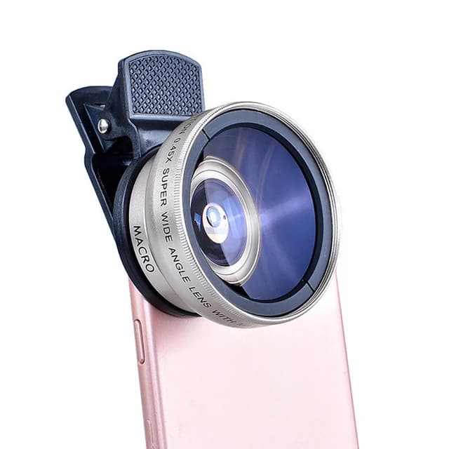 Objectif de téléphone portable à 2 fonctions, grand Angle 0,45x et objectif de caméra Macro HD 12,5x