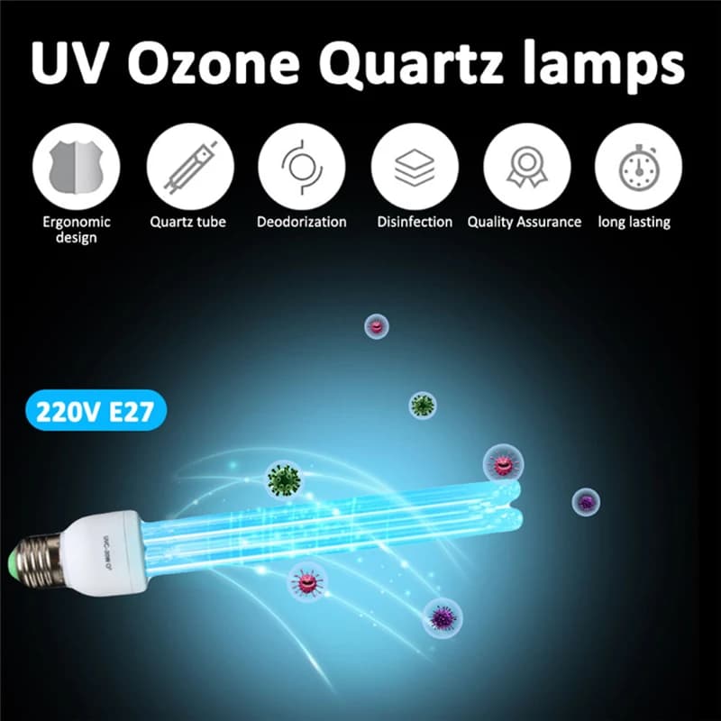 Ampoule à Tube lumineux UV Ultraviolet E27, lampe de désinfection, stérilisation à l'ozone, lampes a
