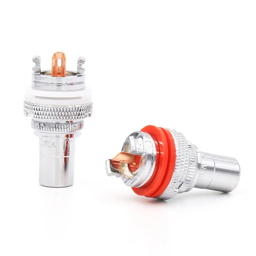 Connecteur RCA femelle en laiton plaqué argent, prise RCA, RS3008, haute qualité, 8 pièces