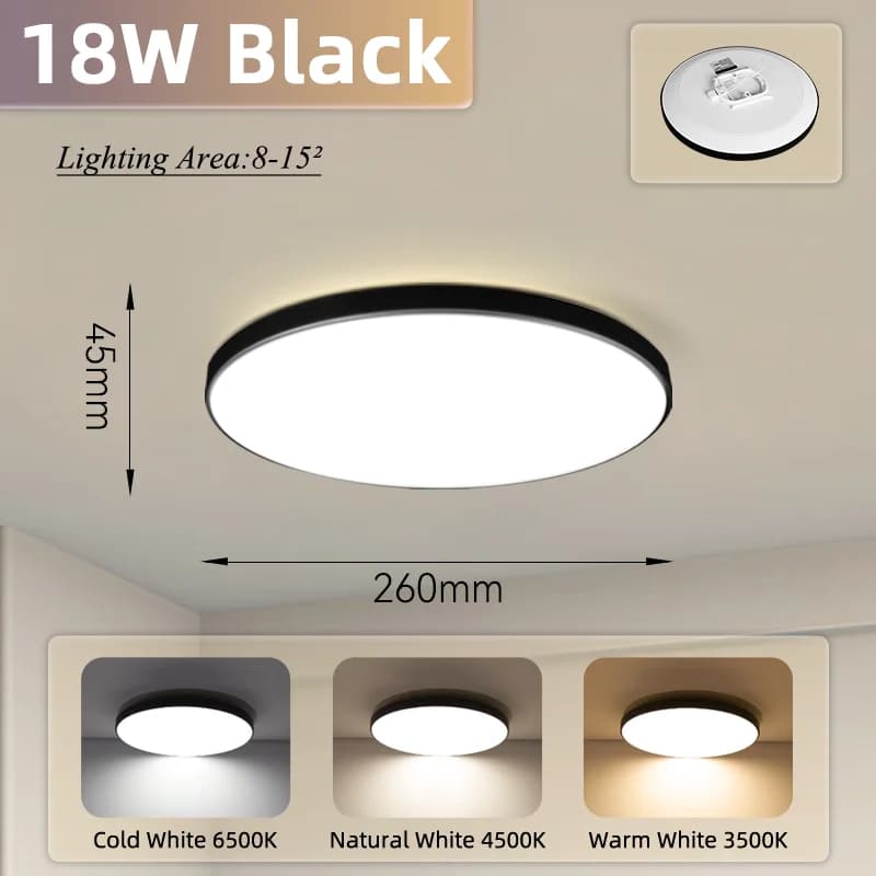 Plafonnier Led plafond moderne lumière IP65 étanche rond 30/18W éclairage intérieur pour salle de ba