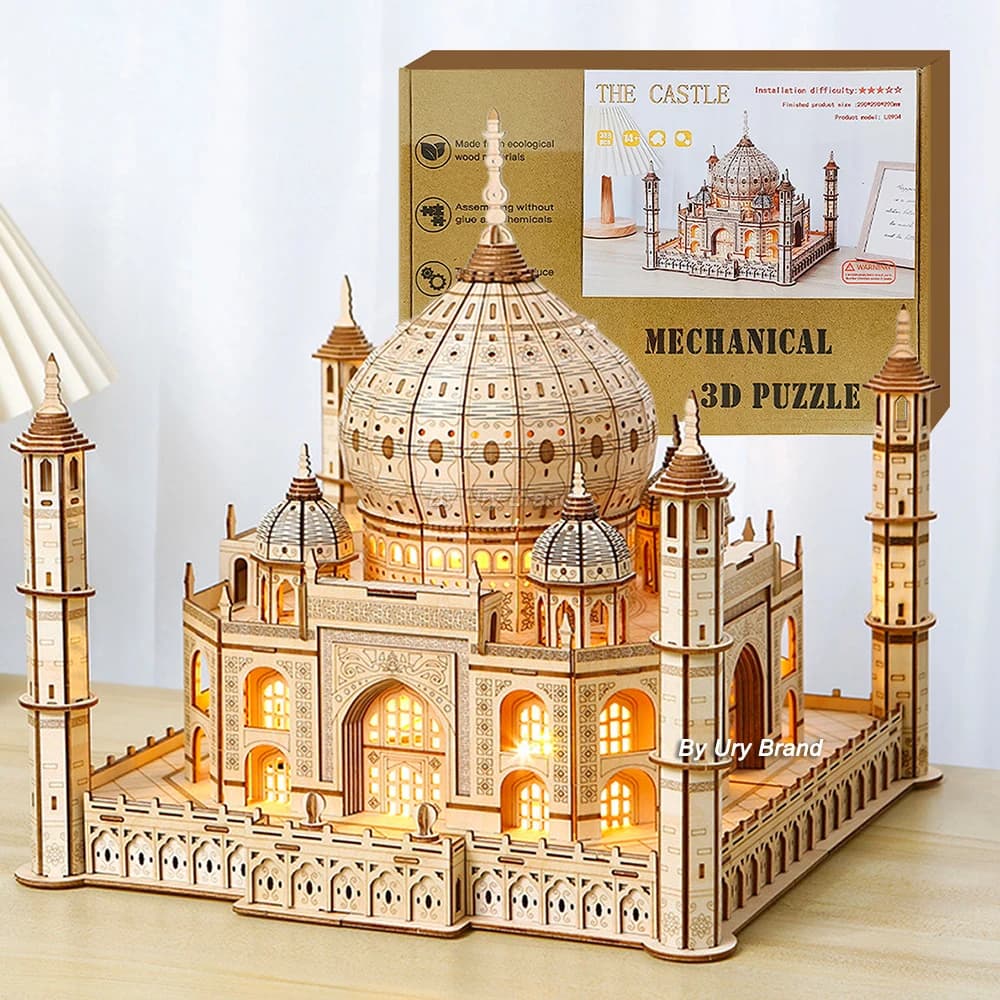 Maison de Puzzle 3D en bois, château Royal Taj Mahal avec assemblage léger, jouet pour enfants et ad