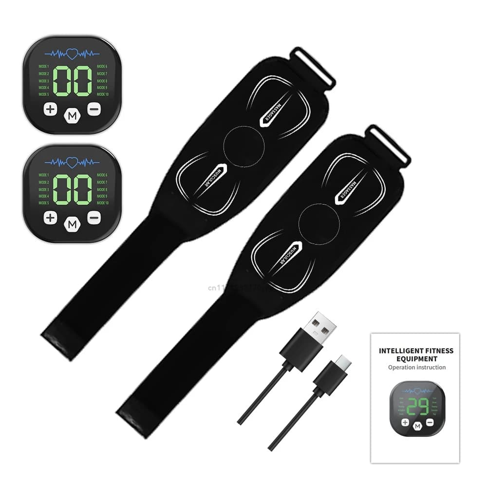 Stimulateur Musculaire EMS, Entraîneur Abdominal, Tonificateur pour Abdos, Bras, Jambes, Exercice, E