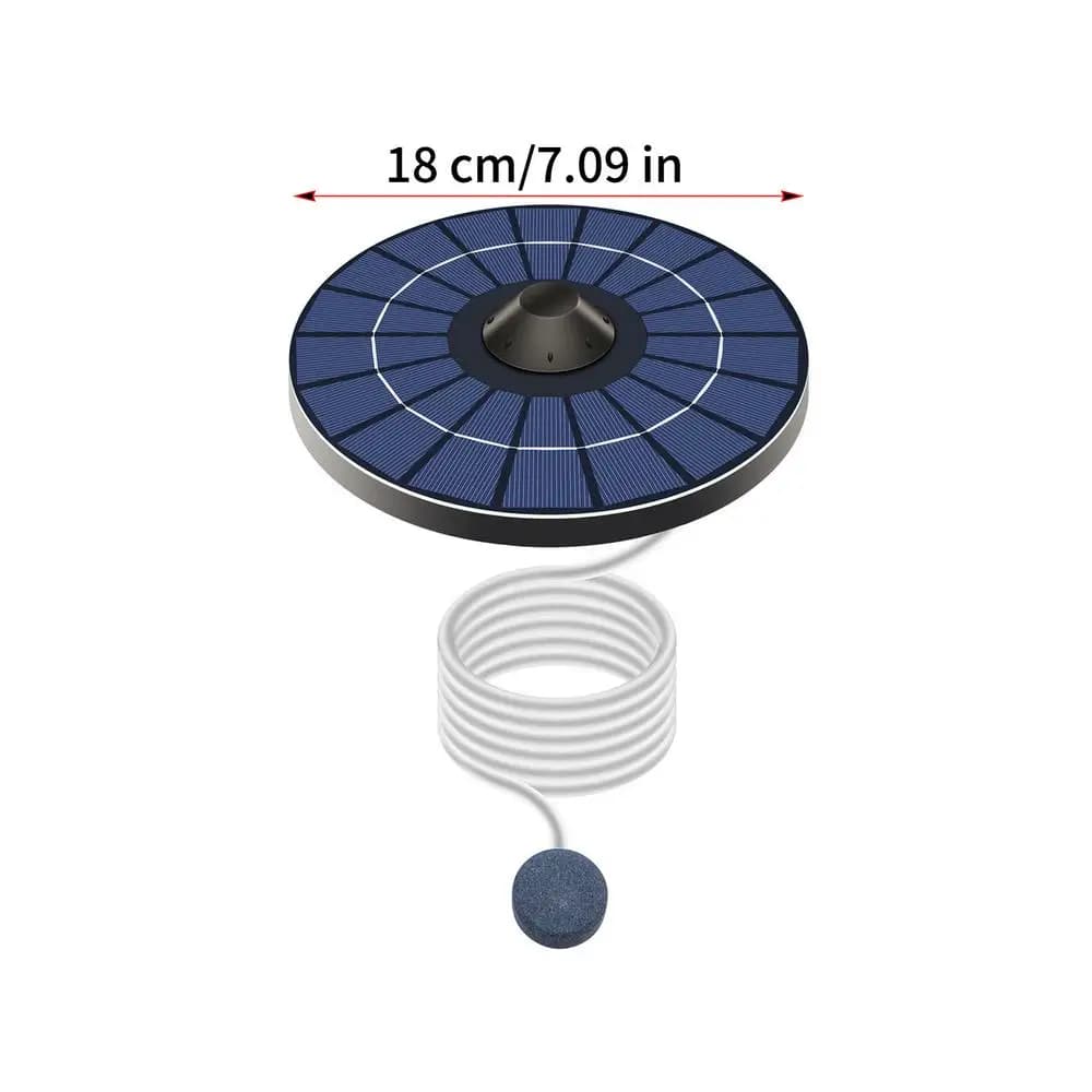 Pompe à air portable solaire pour bassin, avec tuyau d'air de 1,5 m, kit d'aérateur flottant pour aq