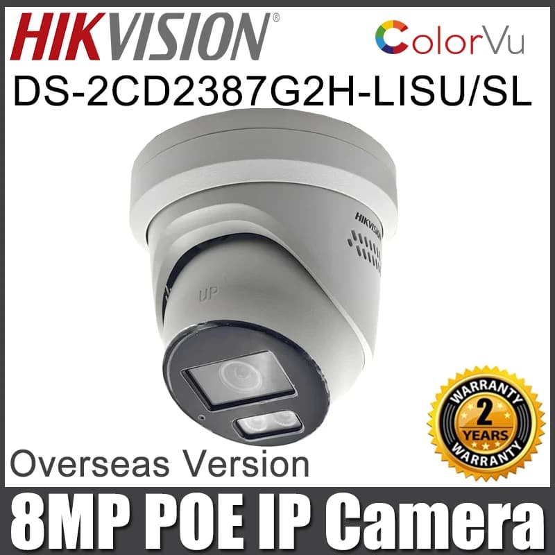 Hikvision DS-2CD2387G2H-LISU/SL 8MP 4K ColorVu tourelle caméra IP lumière hybride intelligente POE I