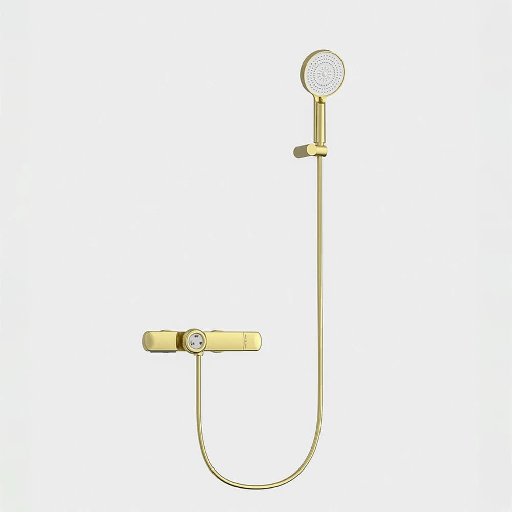 Ensemble de douche thermostatique en or brossé, garantie de 10 ans, pour salle de bains, mélangeur e