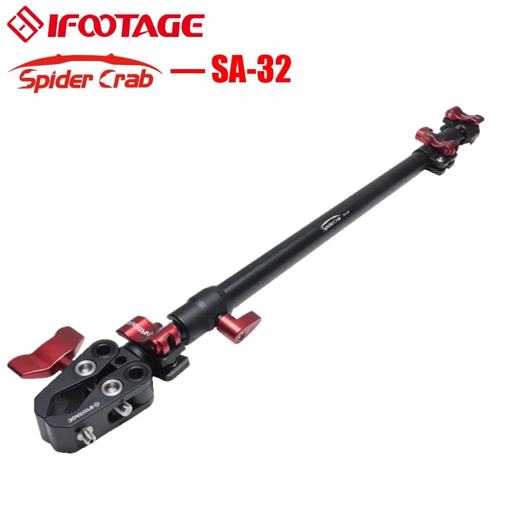 Bras de Support de caméra IFOOTAGE 32", tige de Support télescopique Spider Crab avec pince à mâchoi