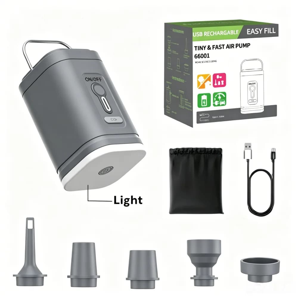 Pompe à air portable 2-en-1 gonfleur-dégonfleur mini USB rechargeable pour sacs sous vide, vêtements