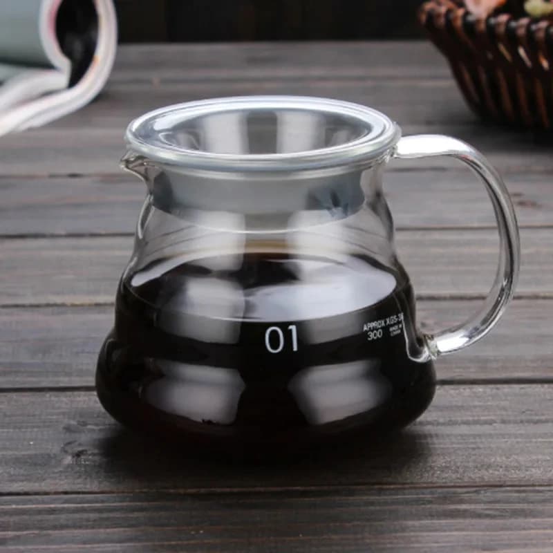 Leeseph-Carafe à café en verre transparent, bouilloire, pot de partage avec légumes, verser sur le c