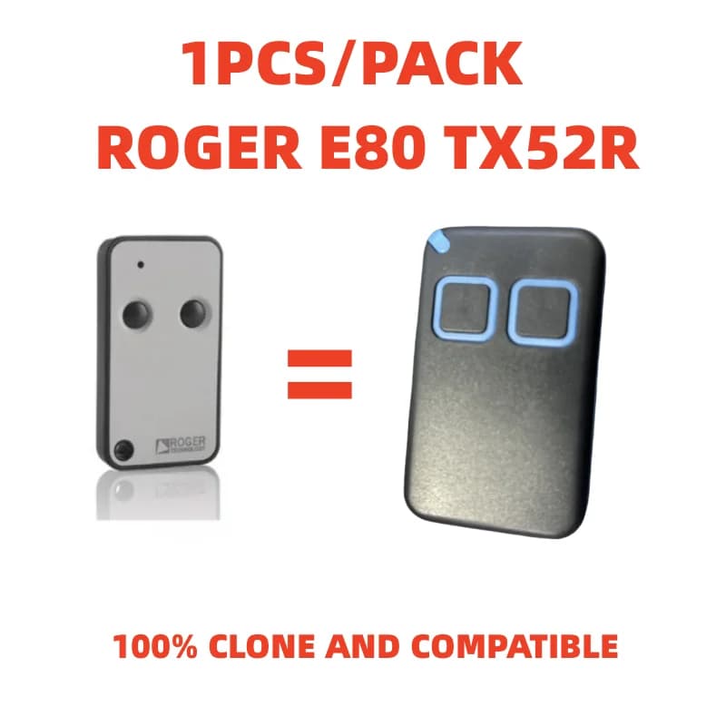 Télécommande ROGER H80 TX22 E80 TX54R TX52R M80 TX44R pour ouvre-porte de garage et contrôle de barr