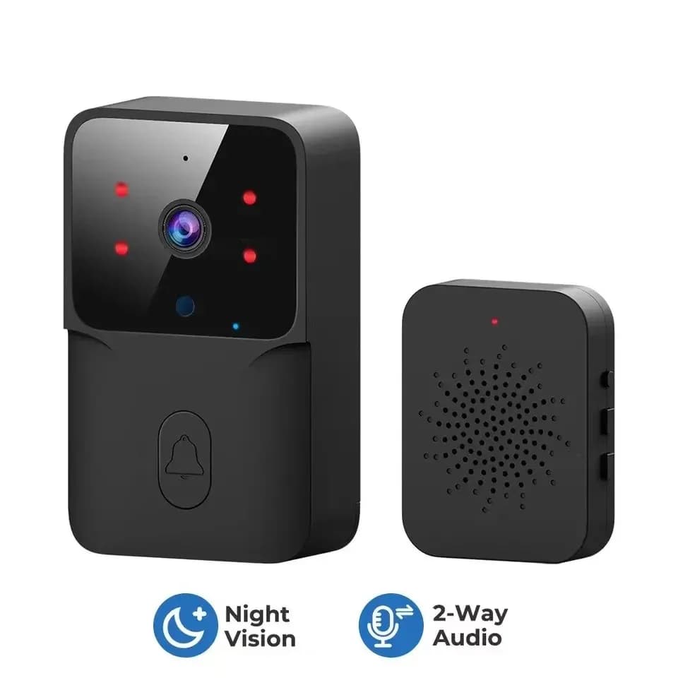 Sonnette de porte avec caméra sans fil, kit sonnette vidéo WIFI HD, caméra de sécurité extérieure, i
