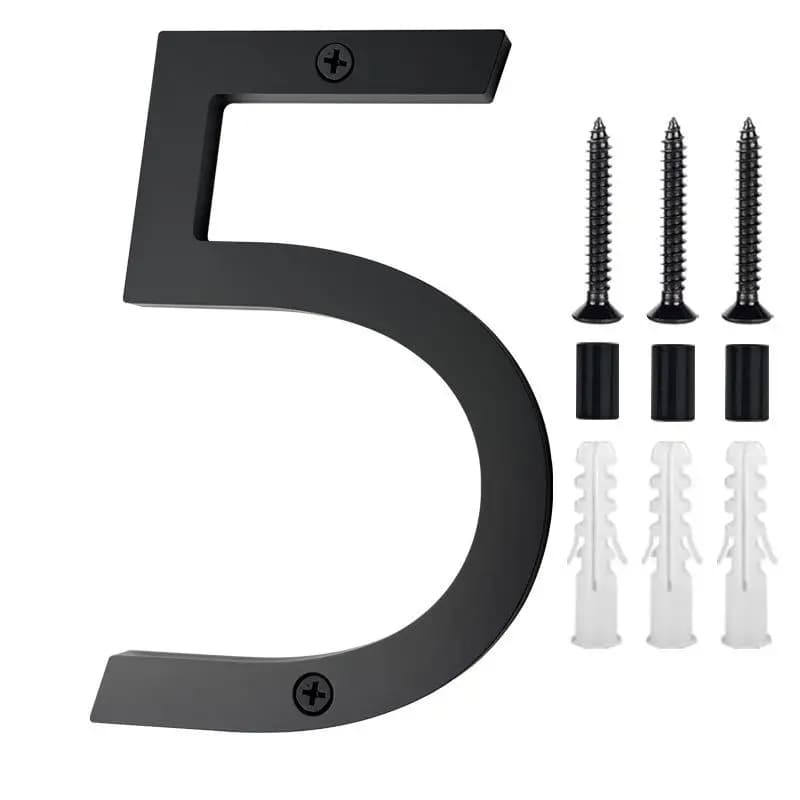 Numéro de maison flottant noir extérieur en acrylique de 6 pouces, numéros de porte d'appartement, p
