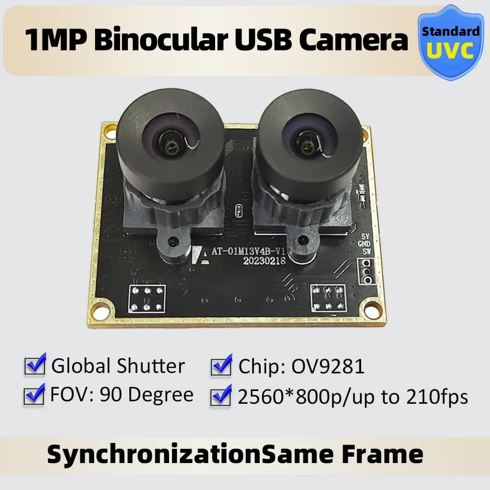 Module de caméra USB double objectif, obturateur Global 120fps, OV9281, binoculaire synchrone monoch