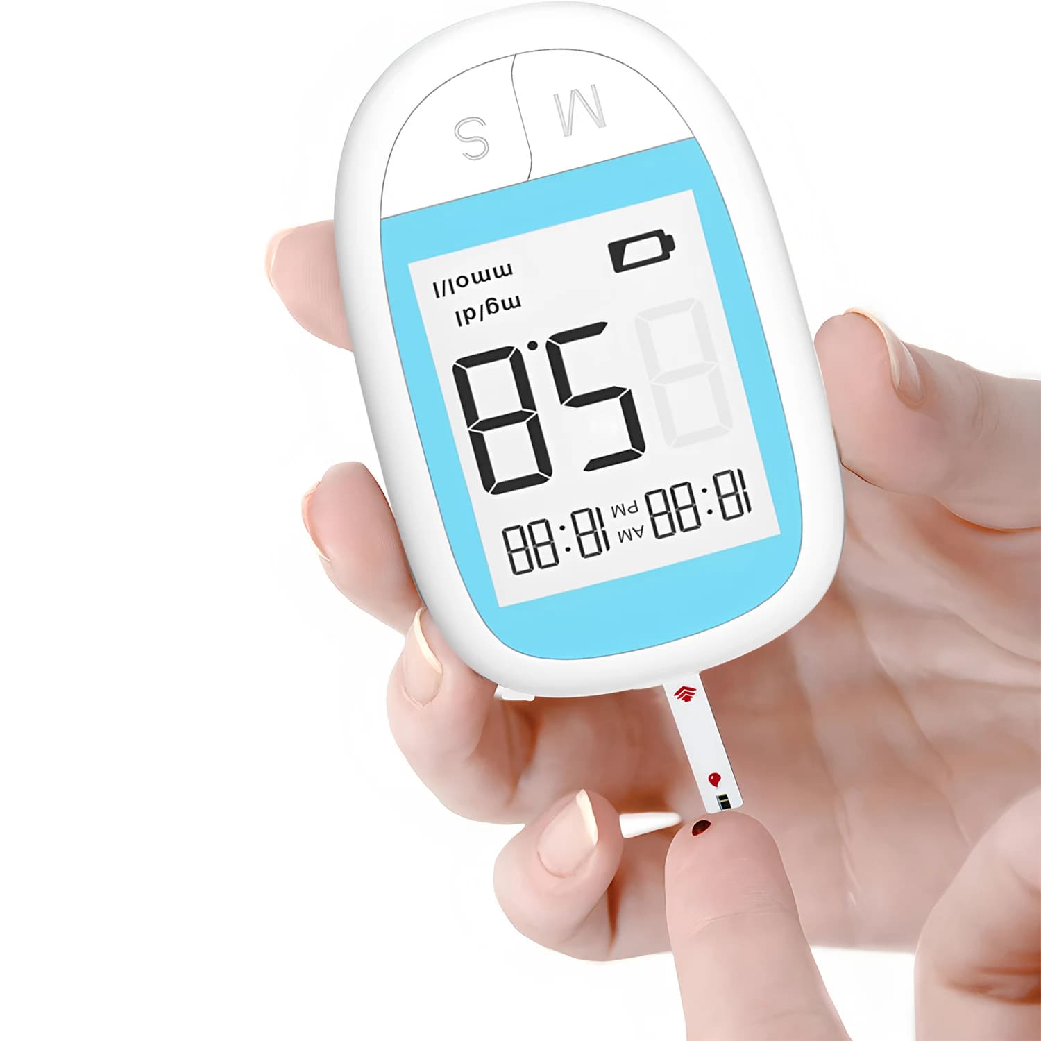 Kit Complet de Glycomètre : Glucomètre avec 50 Bandelettes de Test et Lancettes, Moniteur de Glycémi