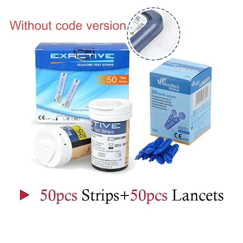 Bandelettes de test de glycémie VITAL EXACTIF 50pcs + lancettes 50pcs sans carte de code