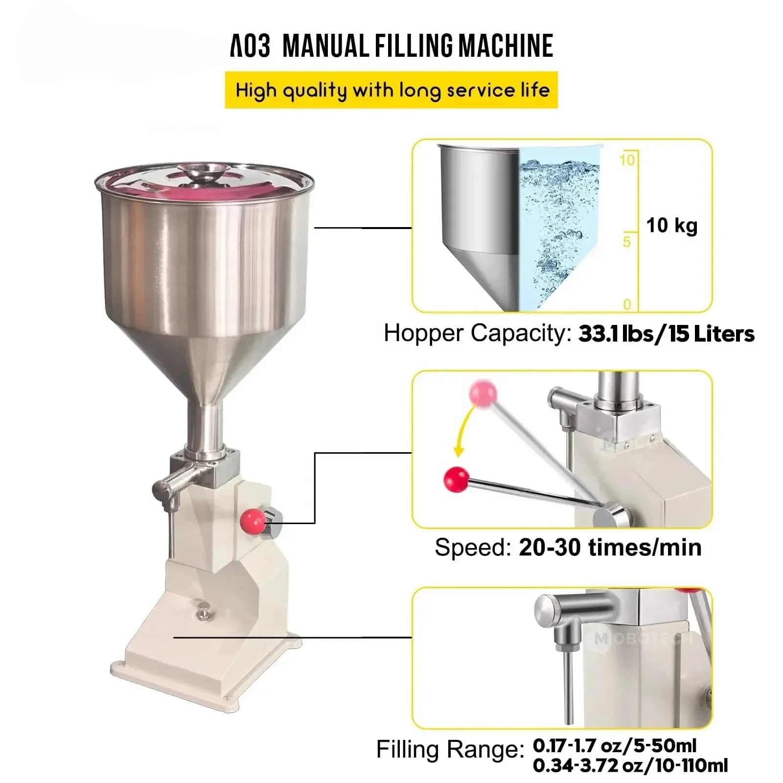 Machine de remplissage de crème manuelle A03