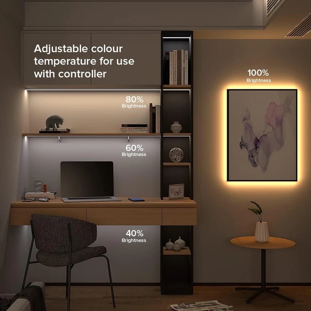 Tuya Zigbee-Bande Lumineuse LED COB CCT, 12V, 2m, 3m, 5m, 10m, Flexible, Dimmable Chi Board, Lampe d