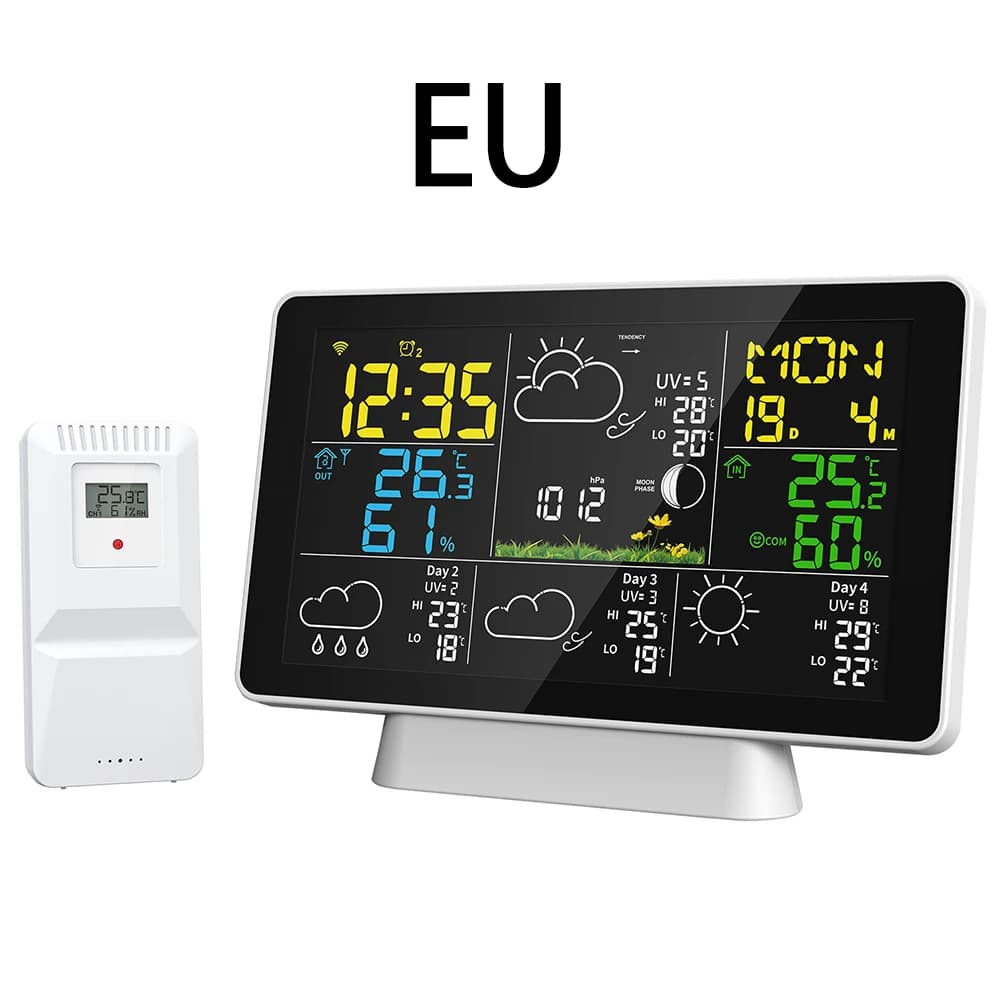 Tuya 4-Day Météo Prévisions Météo Station WiFi Intelligent Météo Horloge LCD Couleur Écran Sans Fil