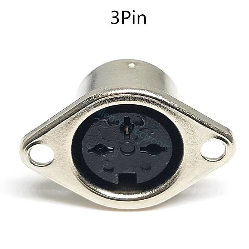 Connecteur de châssis de montage sur panneau, prise femelle DIN, fer à souder, métal, 3 broches, 4 b