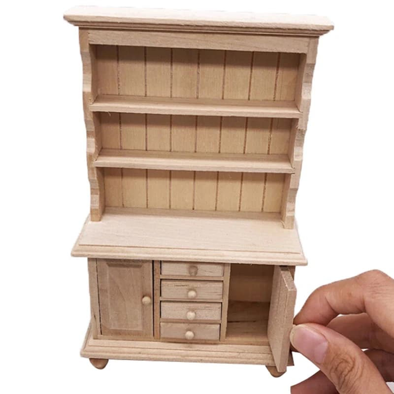 Bibliothèque Miniature pour maison de poupée 1:12, casier, armoire de rangement, étagère, meubles, m