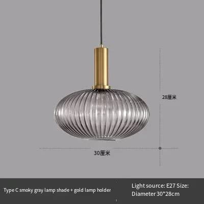 2025 Plafonnier en verre nordique tête unique ambre fumée gris vert abat-jour en verre chambre salon