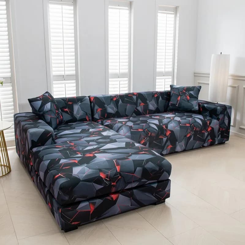 Housse de protection extensible pour canapé d'angle, protection pour salon, en forme de L, anti-pous