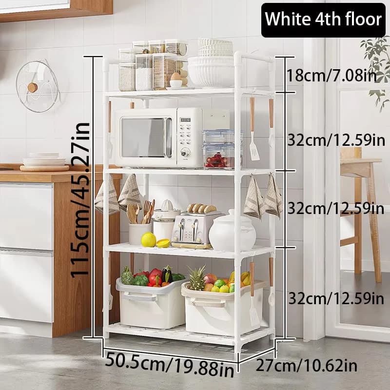 Étagères de rangement multi-étages pour la cuisine, conçues avec 4/5 niveaux, utilisées pour les arm