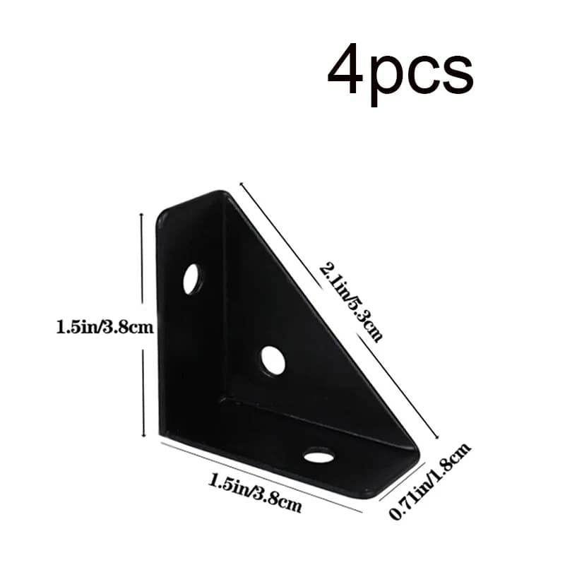 Supports d'angle triangulaires droits, 4 à 12 pièces, blanc, gris, noir, attaches de connecteur d'an