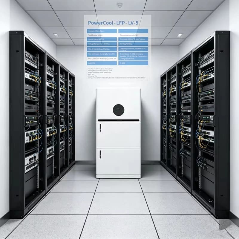 Batterie au lithium solaire 51,2 V 5 kWh empilable à montage mural pour système de stockage d'énergi