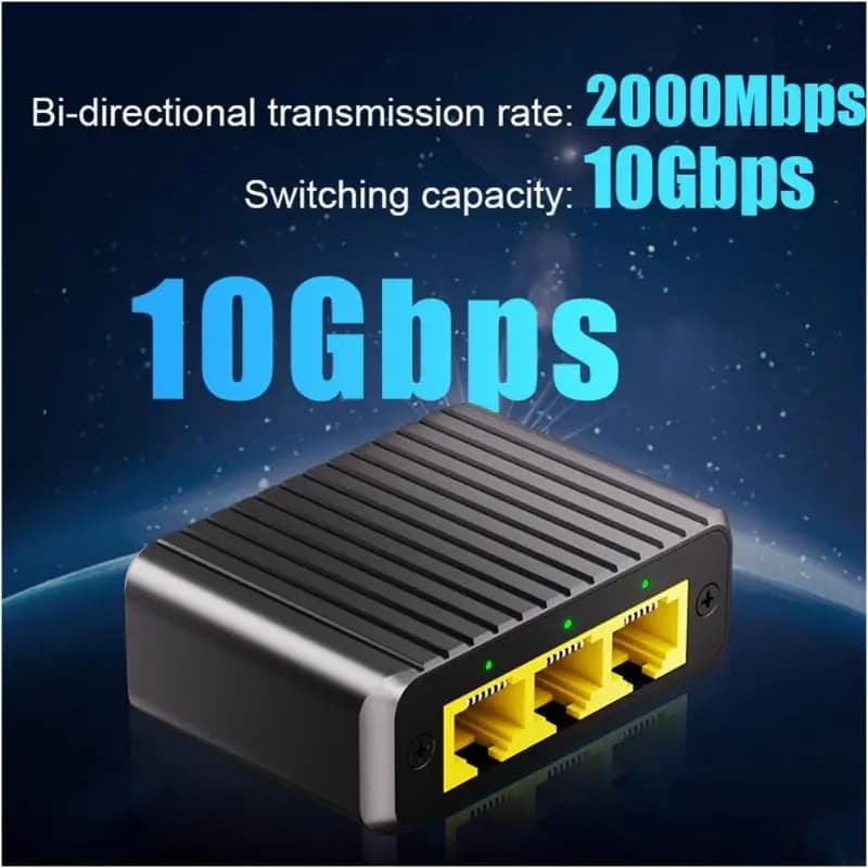 Extension Ethernet à 4 entrées avec boîtier métallique, données à vitesse 1000Mbps pour les bureaux