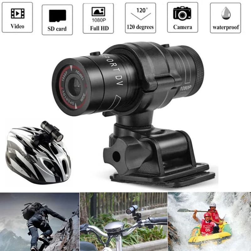 Mini Sport DV Action Sports caméra lampe de poche casque Full HD 1080P vidéo idéale pour vélo, vélo,