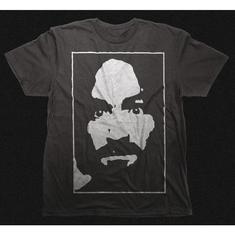 T-shirt rétro Charlie Not Surfing - Charles Manson - T-shirt unisexe à imprimé large, nouvelle colle