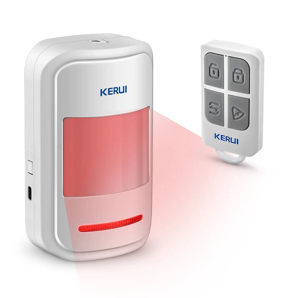 KERUI PIR-Alarme de mouvement avec télécommande sans fil, 433MHz, capteur de mouvement infrarouge, s