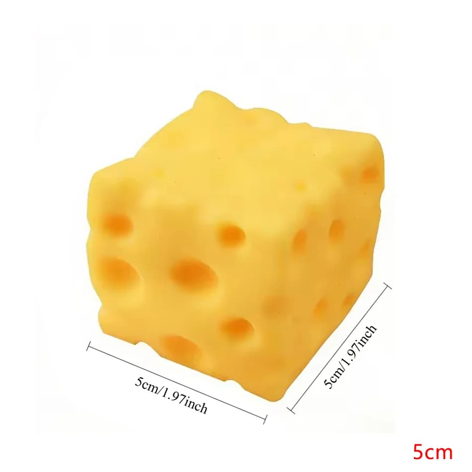 Balle anti-stress géante en forme de cube de fromage 2026, jouet sensoriel non rebondissant, cadeau