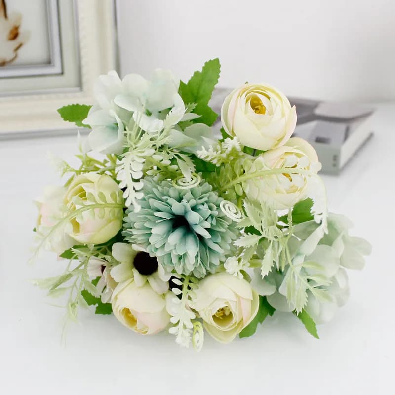 InjArtificial Trash Flowers for Wedding, Home Autumn Decoration, High Quality, Big Bouquet, fraîchem