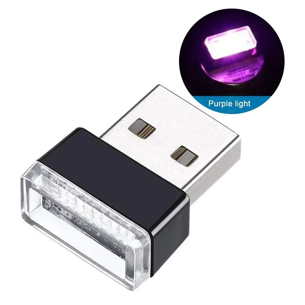 Mini lumière LED USB pour voiture, lumière d'ambiance USB intérieure automobile, lampe de décoration