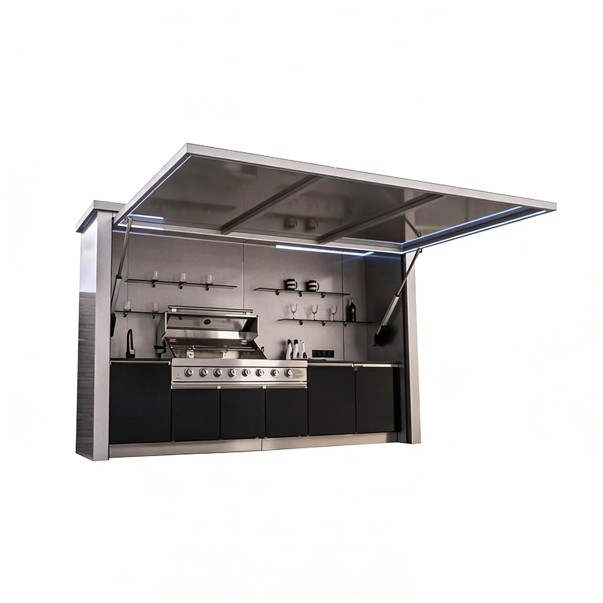 Cuisine extérieure moderne à vendre, unité de cuisson BBQ portable résistante aux intempéries avec d