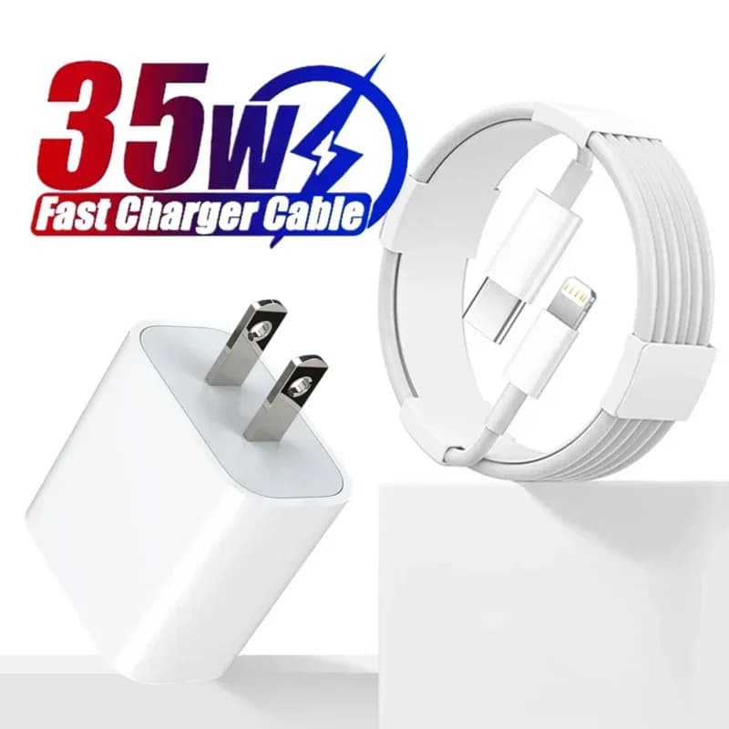 Chargeur rapide PD 35w pour iPhone 13 Pro 14 Plus 11 12 mini XS Max XR X pour iPad Air, câble de cha