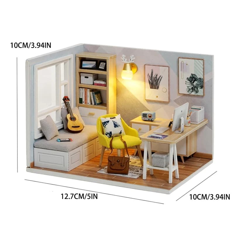 Bricolage Duplex appartement en bois Mini maison de poupée Kit 3D Puzzle assemblage modèle construct