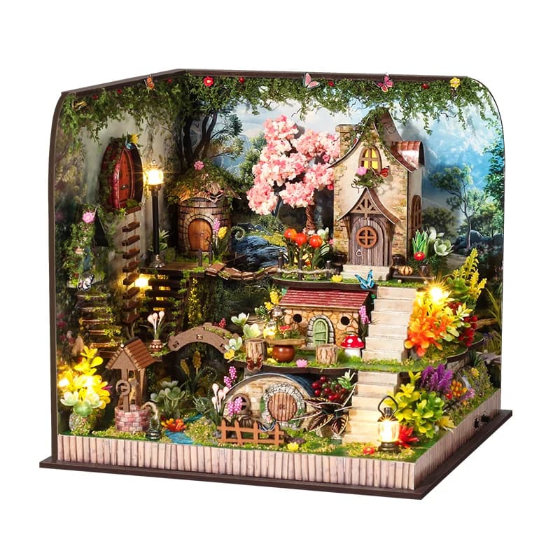 Kits de construction miniatures en bois, bricolage, bois assustant, maisons de poupées Cottage avec