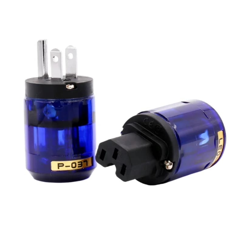 P037- C037 Adaptateur de prise secteur US / EU / AU plaqué rhodium, câble d'alimentation AC, connect